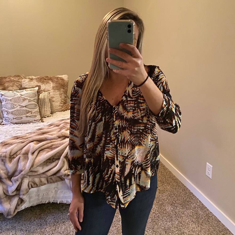 Multi Color Sheer Tribal Top
